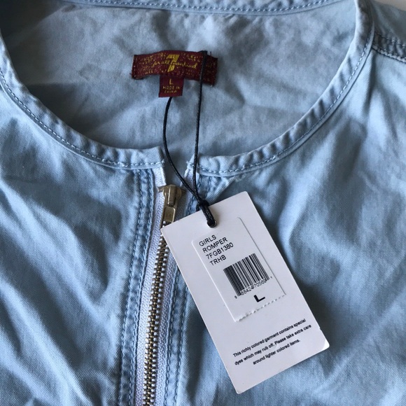 7 FAM romper blue chambray zip up stretch kids - Picture 6 of 8